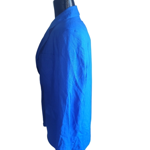 H&M Blue Linen Blend Single Breasted Blazer S - Picture 6 of 8